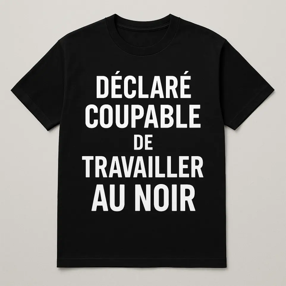 T-shirt Déclaré coupable de travailler au noir