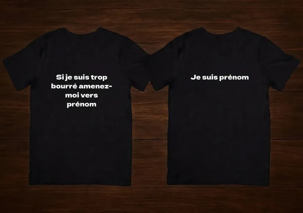 T shirt Si je suis trop bourré amenez-moi vers prénom & Je suis prénom
